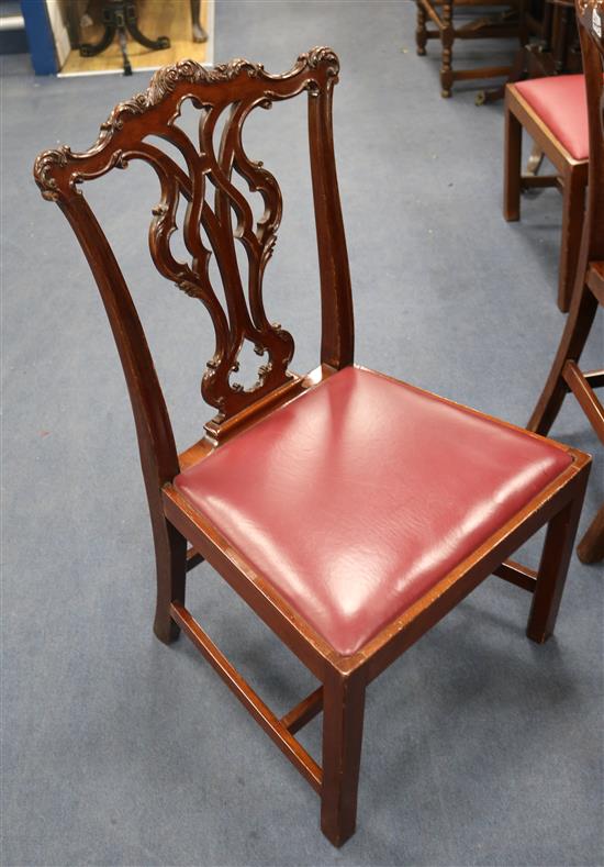 A set of six Chippendale design mahogany dining chairs by James Shoolbred & Co